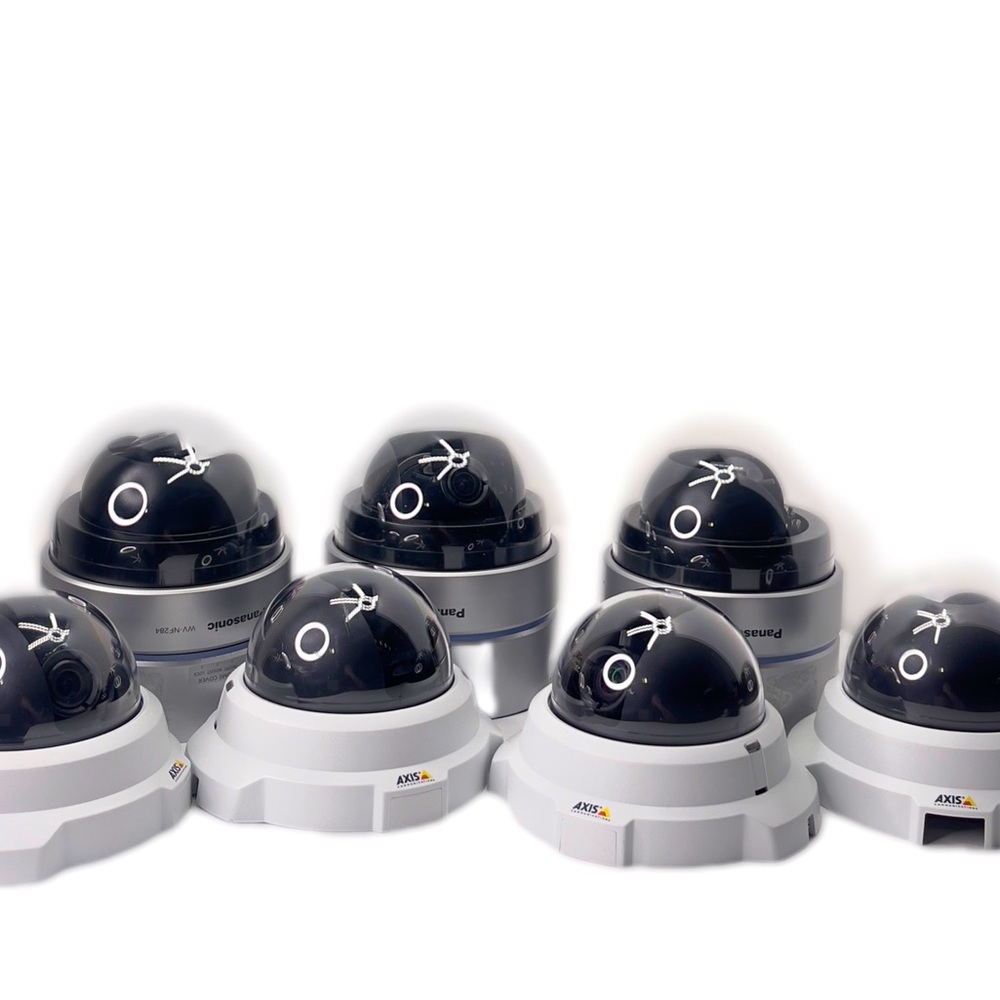 Panasonic WV-NF284 (3) + Axis 216MFD (4) Lot of Pro Security Cameras 7 total